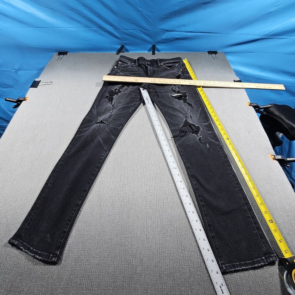 American Eagle Outfitters Airflex 360 Distressed Skinny Stretch Mens Jeans 32x32 - Picture 2 of 14